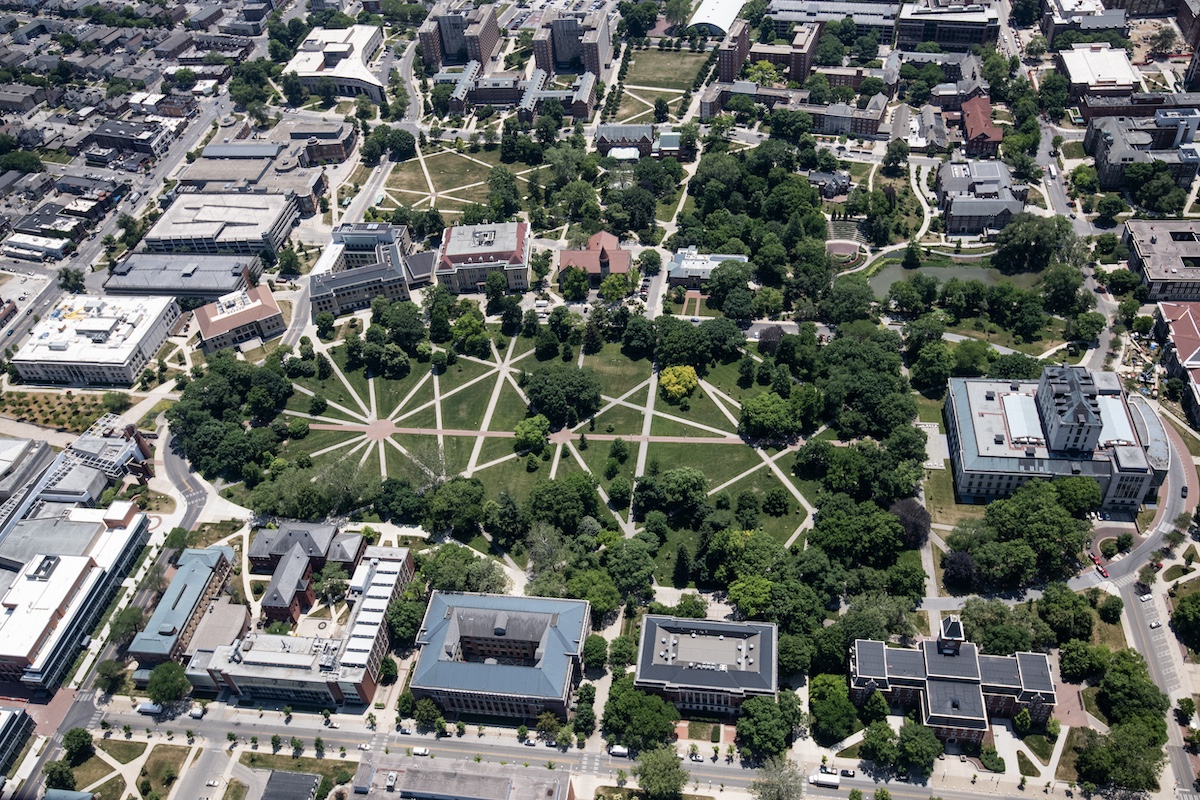 Aerial view of the Oval.