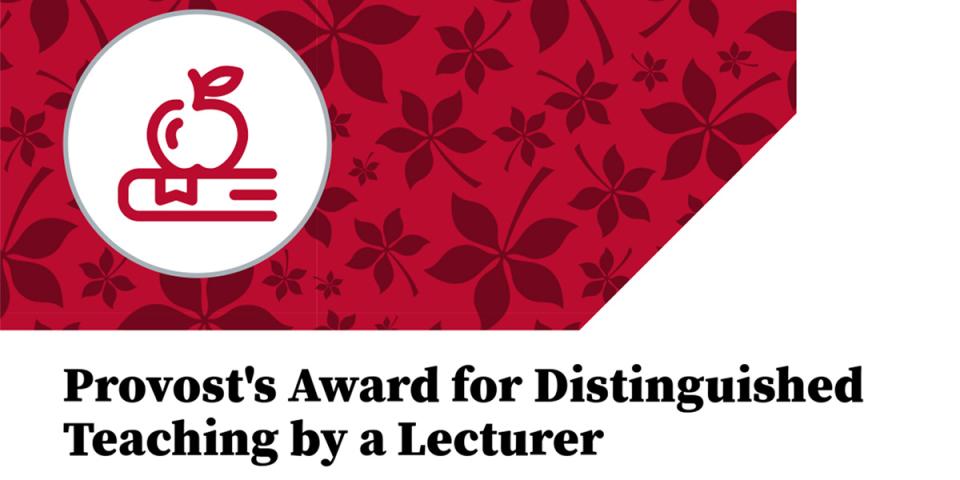 Provost's Award for Distinguished Teaching by a Lecturer banner